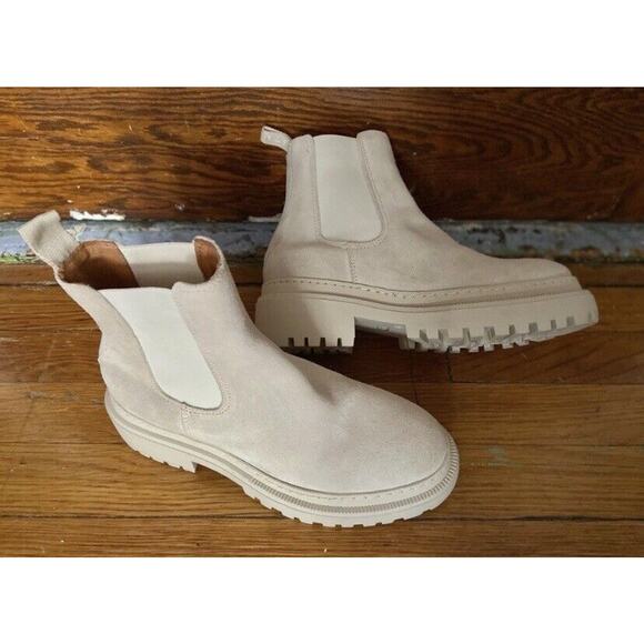 Anthropologie: SHOE THE BEAR Cream Leather 'Iona' Chelsea Boots sz 39 (sz 8 US) - Picture 3 of 12